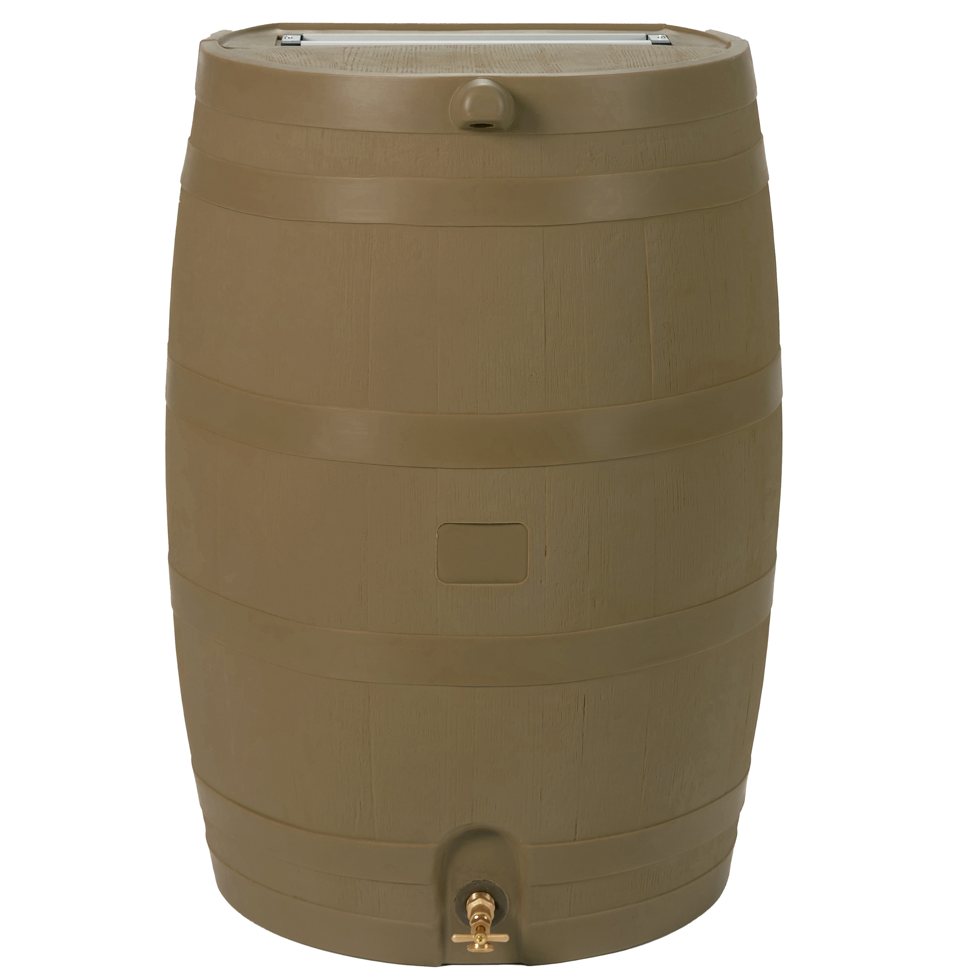 Home Gardener Flat Back Rain Barrel, Tan, 50-Gallon Capacity, Model# 5510-000900-5400